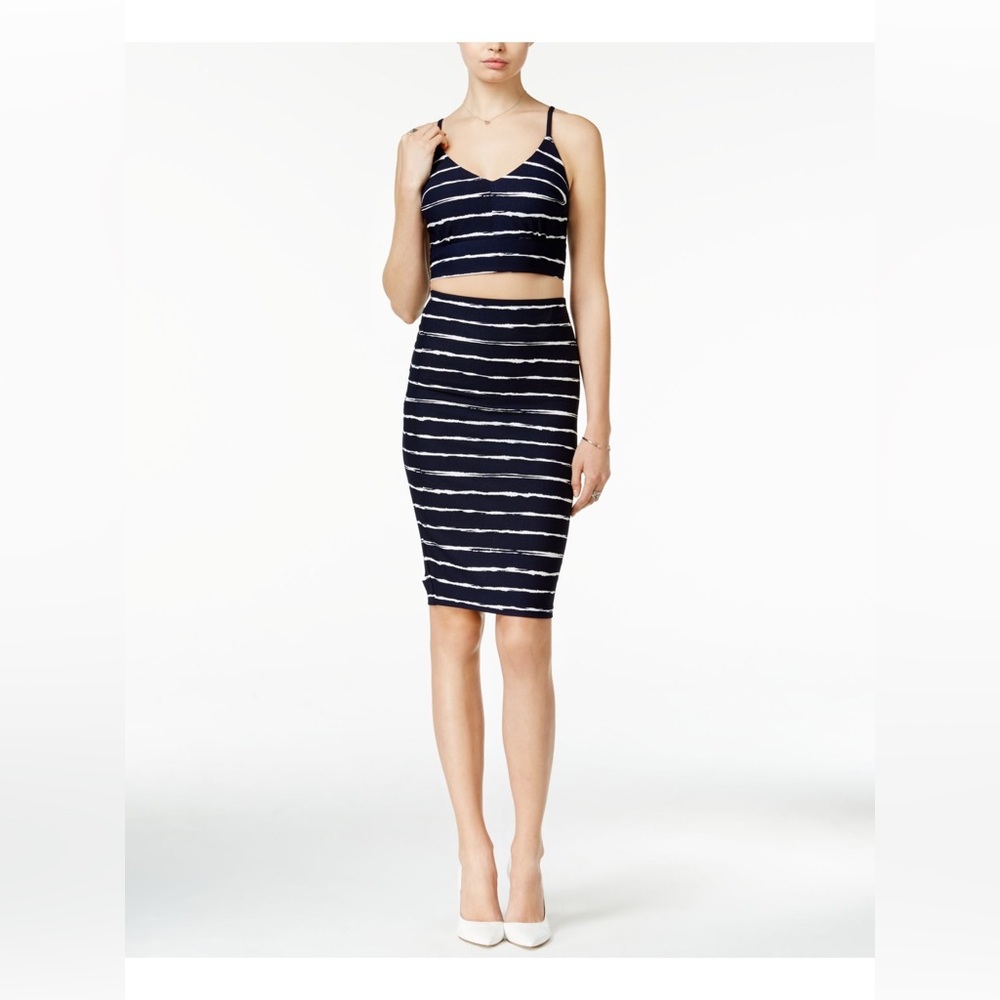 Aqua Two Piece Navy & White Dress